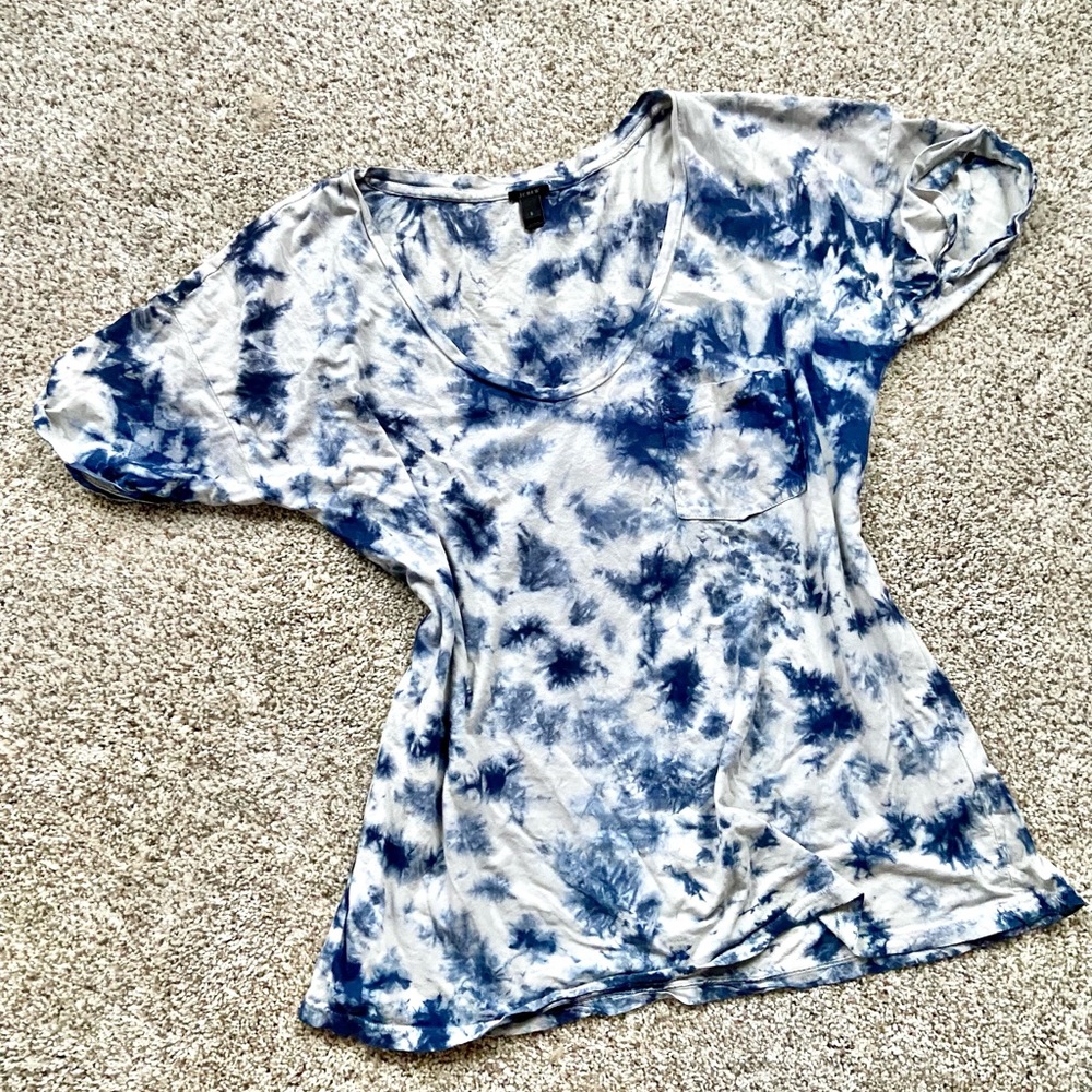 5 for $20🎉  J. Crew Tie Dye Navy Pocket T Shirt Small